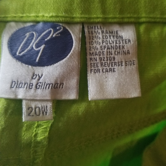 Diane Gilman 2 lime jeans - Picture 2 of 2
